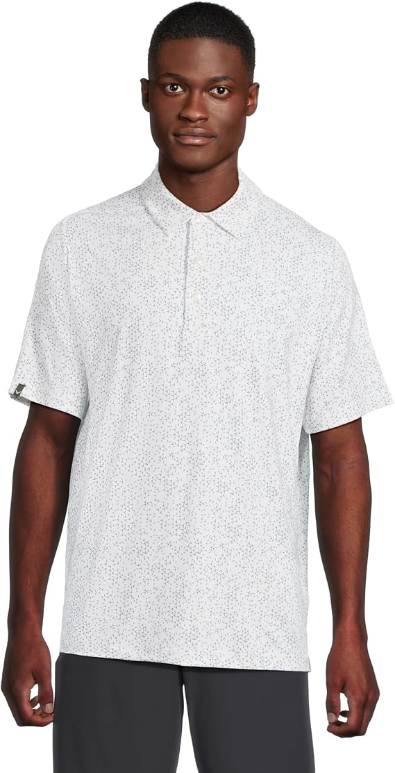 Callaway Men's Chevron Print Short Sleeve Golf Polo Shirt with Swing Tech, Moisture Wicking