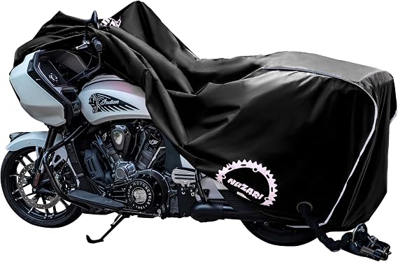 Premium Motorcycle Cover - Outdoor Bike Storage Motorcycle Covers - Motorcycle Cover Waterproof Outdoor - Dirt Bike Cover (Black, Extra Large)