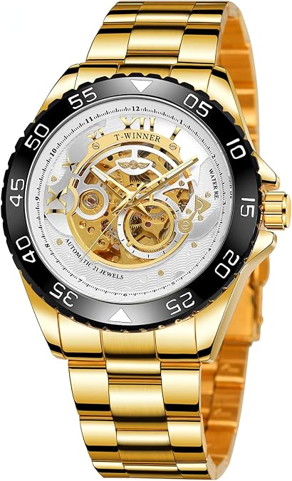 Fashion Mechanical Wristwatch Full Stainless Steel Watch Skeleton Design Automatic Mechanical Men Waterproof Luminous Watch Chronograph