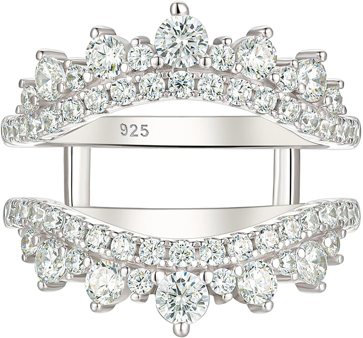 Wuziwen Curved Wedding Ring for Women Ring Enhancers Guard and Wraps