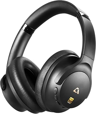 1Mii Y8 Hybrid Active Noise Cancelling Headphones, 100H Ultra Playtime, Bluetooth 6.0 Over Ear, Wireless Hi-Res Audio & Deep Bass, Comfort for Travel & Home Office, AI Chat & Custom EQ via APP, Black