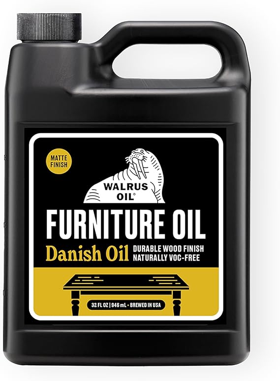 Walrus Oil - Furniture Oil, 100% Natural. Finish, Restore, and Protect Wood. VOC-Free, 32oz Jug