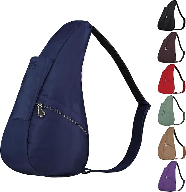 AmeriBag Healthy Back Bag 17" Microfiber Crossbody Sling | Organized Ergonomic Shoulder Bag for Everyday Use, Travel & Walking Comfort