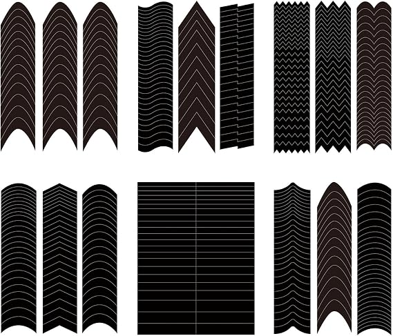 Regular Nail Stickers 1860pcs/set French Tip Self-Adhesive Manicure Strips for Perfect Nails Non-Toxic Easy Peel-Off Auxiliary Different Sizes Radians Sets