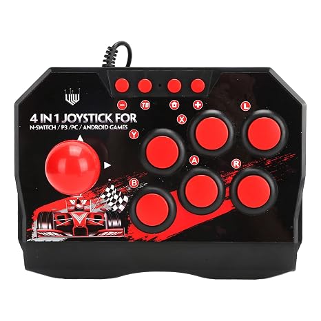 Leapiture Arcade Fight Stick Wired Arcade Joystick Universal Portable Arcade Fight Stick Arcade Games Accessories for Switch PC PS3