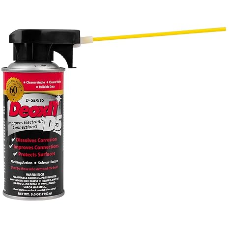 DeoxIT D5S-6 Spray, More Than A Contact Cleaner, 142g, Integrated Straw