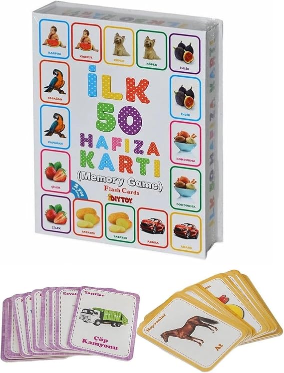 Oyuncak Minik Bebeğimin İlk 50 Hafıza Kartları Zeka Kartı Flash Kart Eğitici El Göz Koordinasyonu