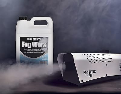 Fog Worx High Density Fog Juice Gallon and Professional 700- Watt Fog Machine- Long Lasting, High Output, Odorless Water Based Fog Fluid
