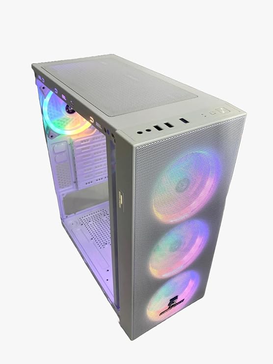 Gameforce Wmesh White 4x120mm Rainbow Fan ATX Player Computer Case