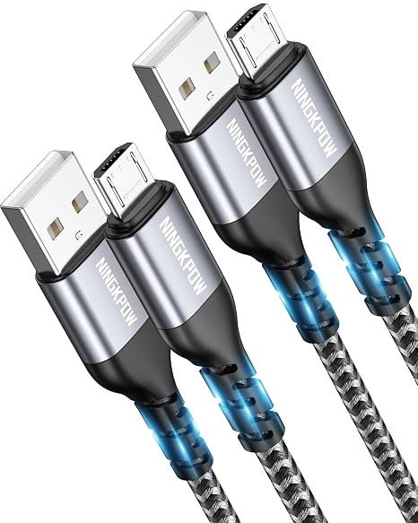 Micro USB Cable [2 Pieces 1 M] Nylon Micro USB Charging Cable High Speed