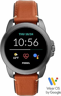 Fossil Mens Gen 5E 44mm Stainless Steel Touchscreen Smartwatch with Alexa, Speaker, Heart Rate, Activity Tracking and Smartphone Notifications