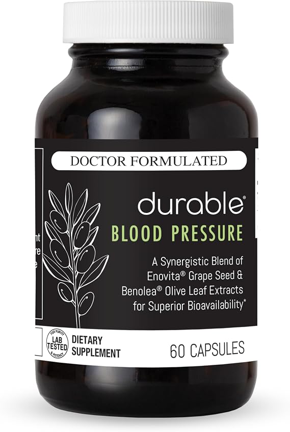 Durable Blood Pressure Benolea Olive Leaf & Enovita Grape Seed, 60 Ct