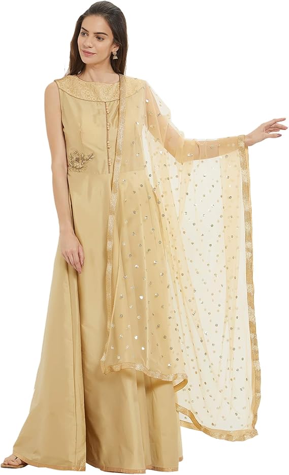 DUPATTA BAZAAR Woman's Embellished Net Dupatta
