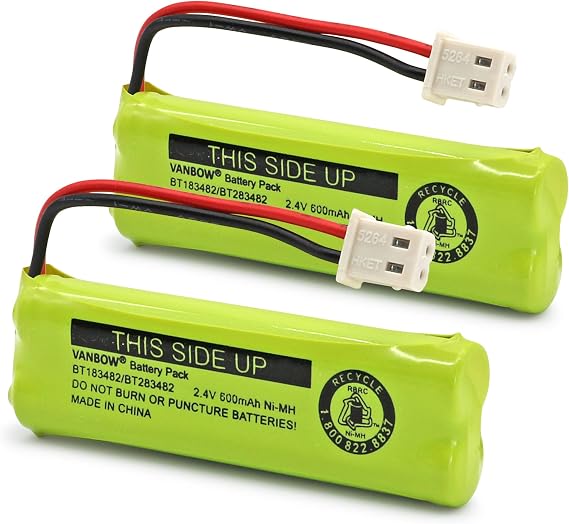 BT183482/BT283482 2.4V 600mAh Ni-MH Cordless Phone Battery Compatible with VTech DS6401 DS6421 DS6422 DS6472 LS6405 LS6425 LS6426 LS6475 LS6476 Handset (2)