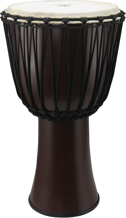 Tycoon Percussion 12 FIBERGLASS ROPE TUNED DJEMBE DARK BROWN FINISH, (TFAJ-12DB)