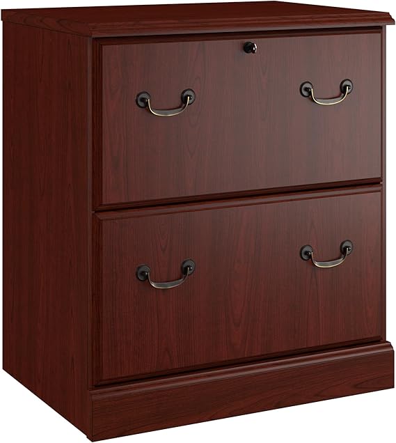 Bush Business Furniture Arlington 2 Drawer Lateral File Cabinet in Harvest Cherry, Letter, Legal, A4-Size Document Storage for Home and Professional Office
