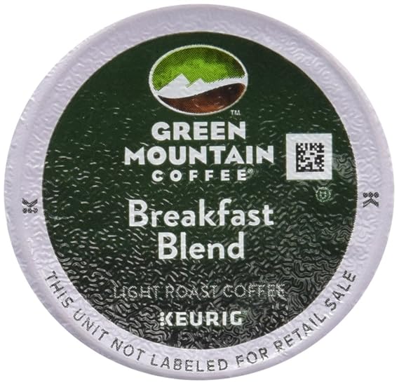 Green Mountain Coffee, Breakfast Blend, Single-Serve Keurig K-Cup Pods, Light Roast, 48 Count (2 Boxes of 24 Pods)