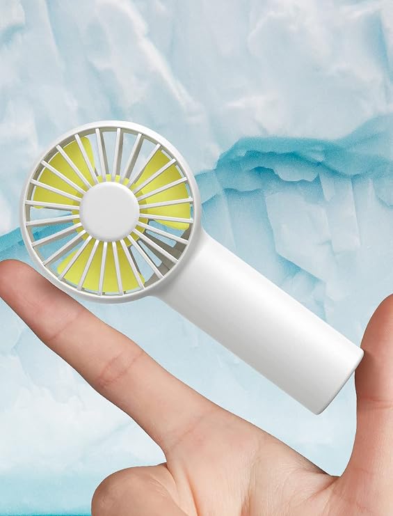 JISULIFE Mini Fan Battery Operated Handheld with 2000 mAh or USB Powered Personal Fan,3 Speeds,Enhanced Airflow, Rechargeable Quiet Pocket for Home,Outdoor-White