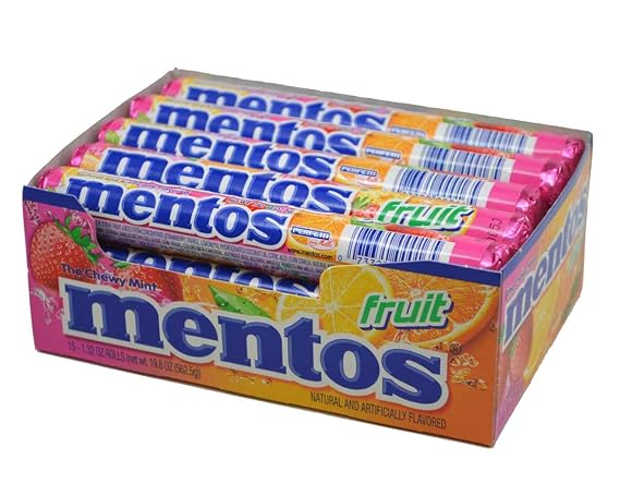 Mentos Chewy Candy, Mixed Fruit, 1.32oz 15 Count