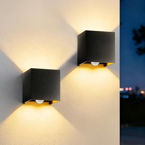 EBION IP65 LED Wall Lights with Motion Sensor, Up and Down Outdoor Lamp [Energy Class E]