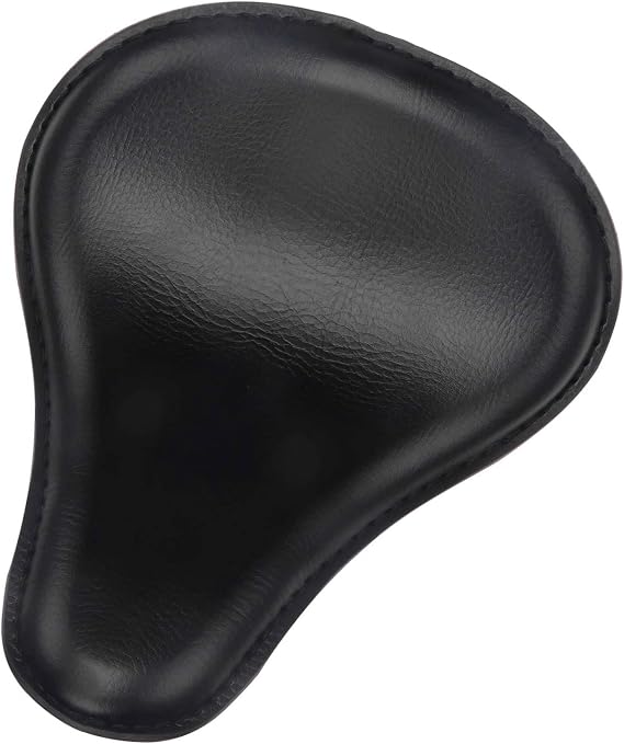 Motorcycle Solo Driver Seat Cushion Black Leather Brown for Harley Sportster XL 883 1200 Chopper Bobber,13"