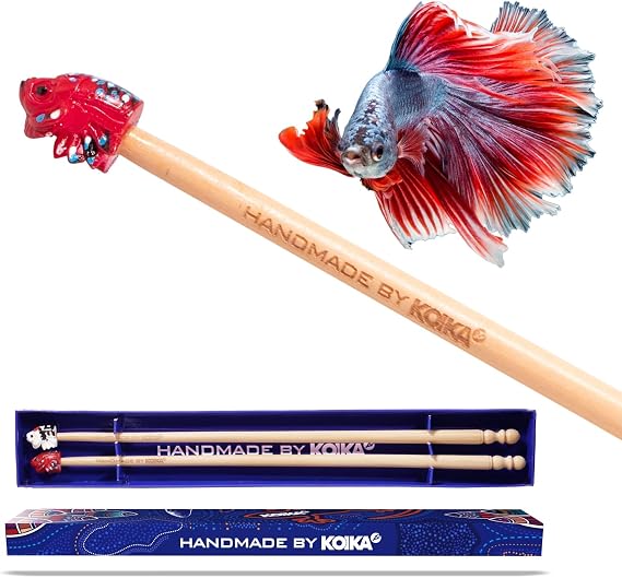 KOIKA Fish Training Stick Toys for Betta Fish Interactive Training Wand for Exercise & Mental Stimulation, Fish Tank Decor Accessory