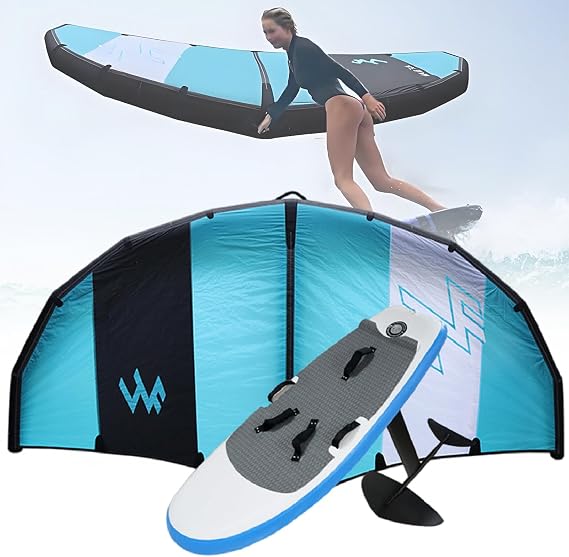 Wind Wingfoil and Hydrofoil Board with Hydrofoil, Inflatable Hydrofoil Board with Inflatable Wind Wing Foil and Hydrofoil, for Outdoor Water Sports