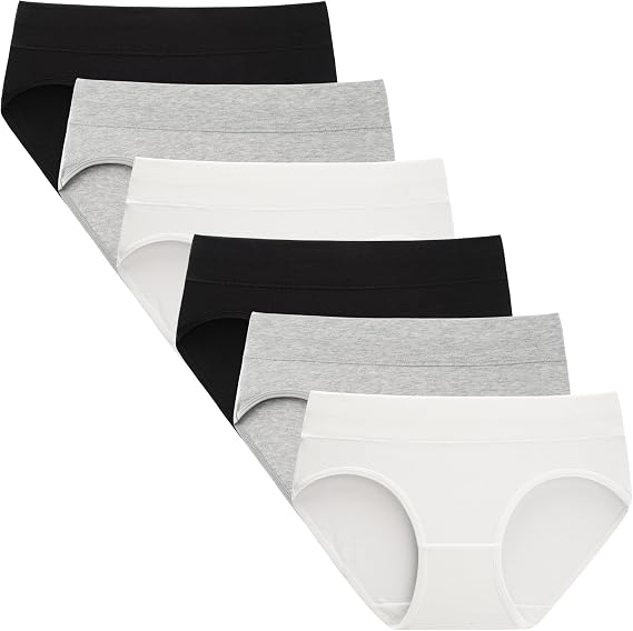 INNERSY Girls' Underwear Cotton Mid Rise Panties 6-Pack