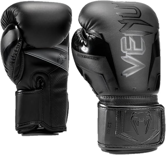 Venum Venum Elite Evo ボクシンググローブ - ブラック/ブラック。