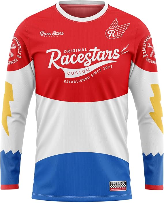 MTB Jersey Mens Long Sleeve Mountain Bike Cycling Outdoor Sport Shirt | Quick dry breathable stretch fabric, Asian size 1-2 smaller, ideal for cycling riding camping fitness