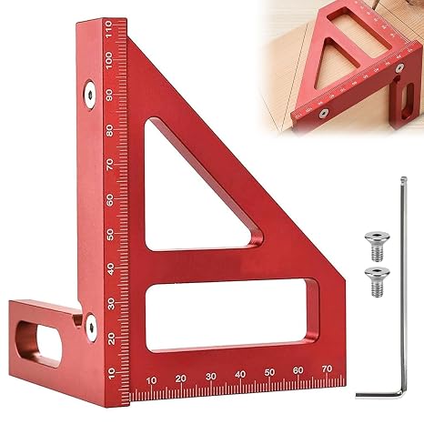 Carpenter's Square Precise Try Square Set Carpenter's Square Square Protractor Triangle Ruler Metal Precise Carpenter's Angle 3D Angle Stop Multi-Purpose Measuring Tool for Engineers