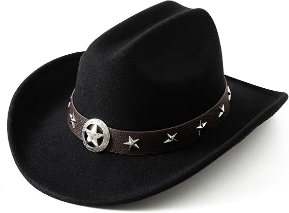 Jastore Kids Cowboy Hat for Girls Boys Western Cowboy Cowgirl Hat with Star Buckle Belt
