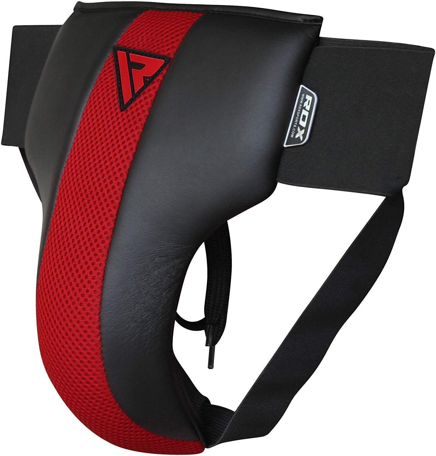 RDX MMA Abdominal Guard Groin Cup Adult Abdo Boxing Protector Jock Strap Muay thai, Large, Red