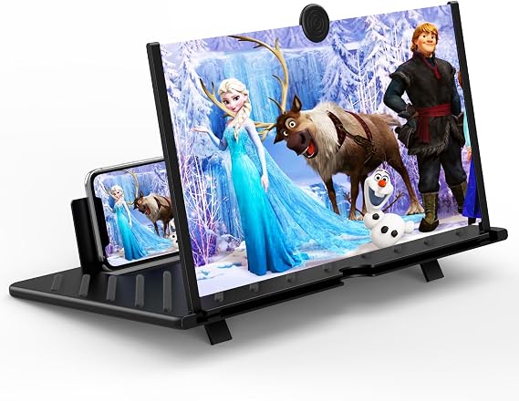 20" Screen Magnifier -3D HD Mobile Phone Magnifying Projector Screen Enlarger for Movies, Videos and Gaming Foldable Phone Stand Holder with Screen AmplifierCompatible with All Smartphones