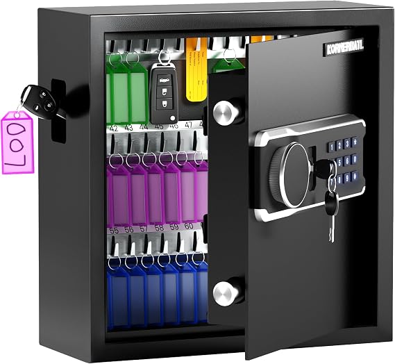 KornerBatl Electronic 65 Key Safe Wall Mounted, Key Lock Box With Code