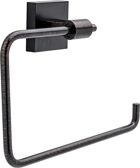 Franklin Brass Maxted (1-Pack) Hand Towel Holder Venetian Bronze Towel Racks for Bathroom Wall Square Towel Ring Holder for Bath Towel Hanger for Kitchen, Bathroom Accessories MAX46-VBR