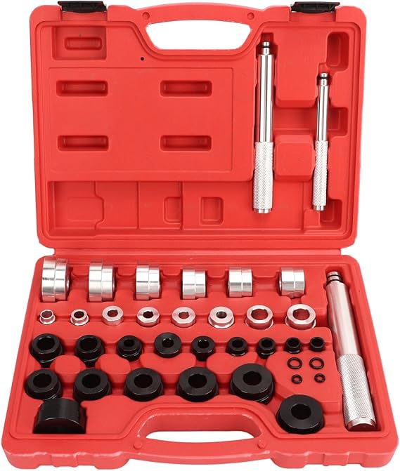 PerGar Bearing Press Kit, 33pcs Master Bushing Driver Set, Metric and Standard SAE Bearing Seal Removal Installer Driver Kit, Wheel Bearing Race Seal Bush Set