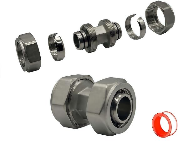 3/4" Straight Air Fittings, Brass Nickel for Rapid Air System, 2Pcs