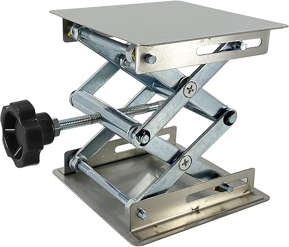 TEXALAN(R) Lab Jack Lift Scissor Table Mini Stainless Steel 4"x4"x6" Max Load 6.6 lbs/3kg
