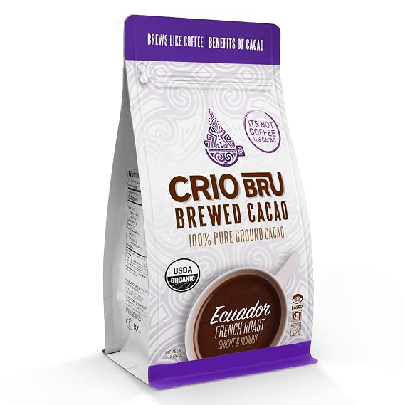 Crio Bru Brewed Cacao Ecuador French Roast Coffee Alternative 24oz