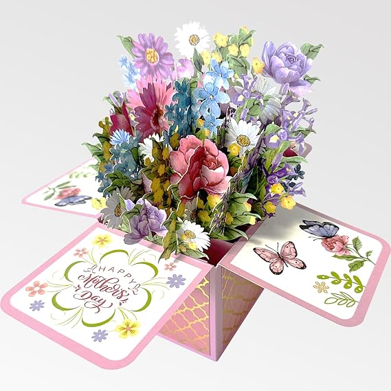 Spercy Flower Pop Up Mothers Day Card, 3D Pop Up Happy Mothers Day Card, Mothers Day Gift for Her, Wife, Mom, Grandma, Aunt, Daughter