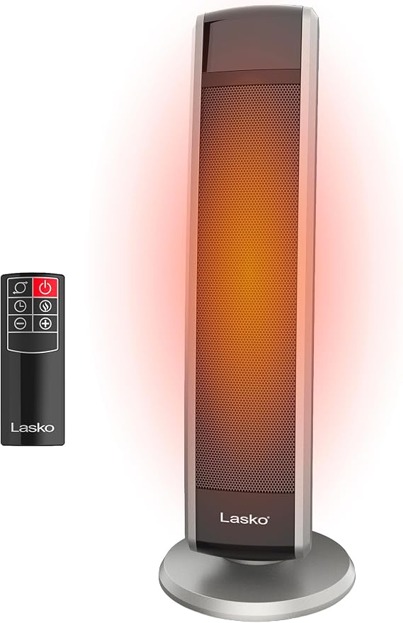 Lasko 29" Ceramic Tower Space Heater with Remote Control - Black - 5586