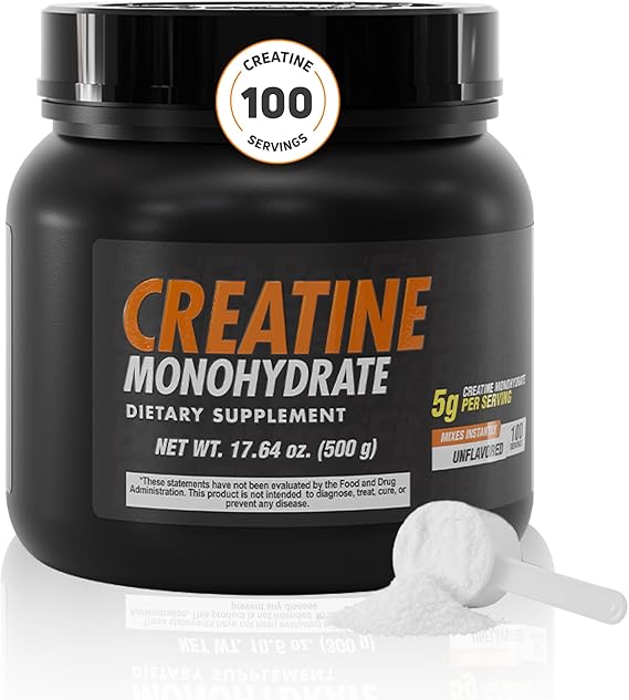 Creatine Monohydrate Powder 5g 100 Count Unflavored 500g