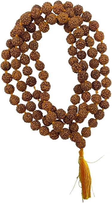 NAISHA Certified Original 5 Mukhi Rudraksha Mala 8mm Natural Prayer Beads