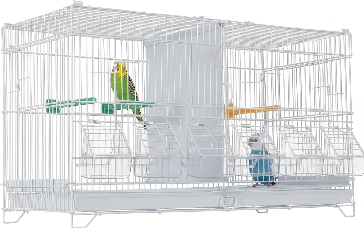 Garvee Bird Cage, 23''L Stackable Breeding Bird Cage, Divided Breeder Cage w/Individual Removeble Tray, Application for Conure,Macaw,Budgie,Cockatiel,Lovebirds,Parakeet