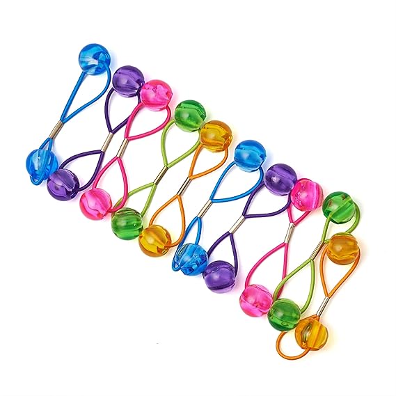 RED by Kiss 10 Pieces 16mm Ball Hair Ties, Bubble Ponytail Holders for Kids Girls Children Women Baby Toddlers, Twin Bead Colorful Elastic Hair Accessories, Cute Hair Bands with Balls (Clear Assorted)