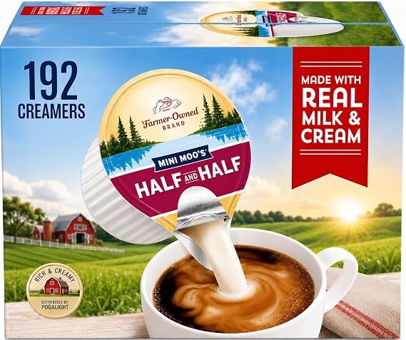 Coffee Creamer Half & Half Creamer Singles, 192 Count