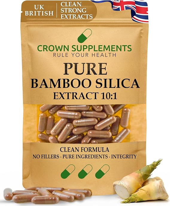 Pure Bamboo Silica Extract Capsules | Clean Supplements | Crown Supplements UK (90 Capsules)