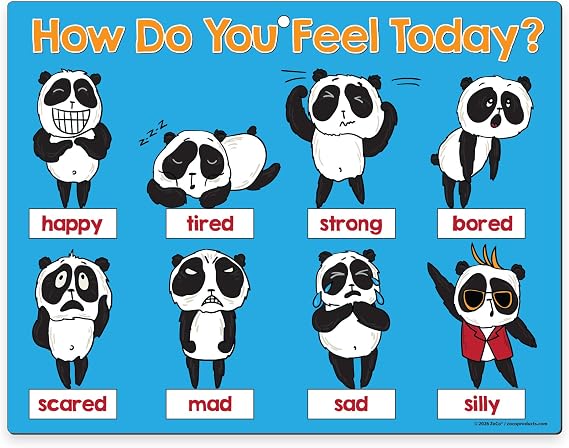 ZOCO Feelings Chart for Kids - How Do You Feel Today Emotions Magnet - 8.5 x 11 Laminated Mood & Emotion Chart - Preschool, Classroom, School Counselor & Home