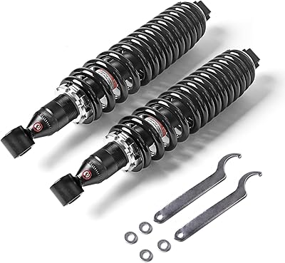 KLV Rear Left Right Shock Absorber Compatible with 2006 2007 2008 2009 Yamaha Rhino 450 4x4 YXR450 BR 2005 2006 2007 Rhino 660 Monotube Shocks Set 2pcs 5UG-F2210-11-00 5UG-F2210-10-00